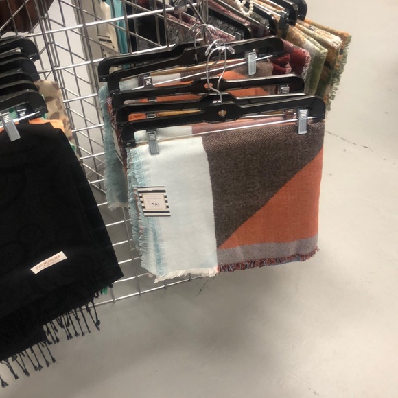 Orange Block Plaid Blanket Scarf - Picture 4 of 4